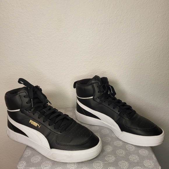 Puma Caven Mid Calf Sneakers in Black and White size 10 - Picture 3 of 7